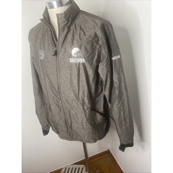 Rebook On Field Cleveland Browns NFL Jacket Mens M Embroidered Coat Light weight - Picture 2 of 10